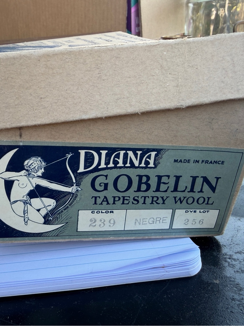 Vtg Diana Gobelin Tapestry Wool - Black (Color 239)#9 skeins